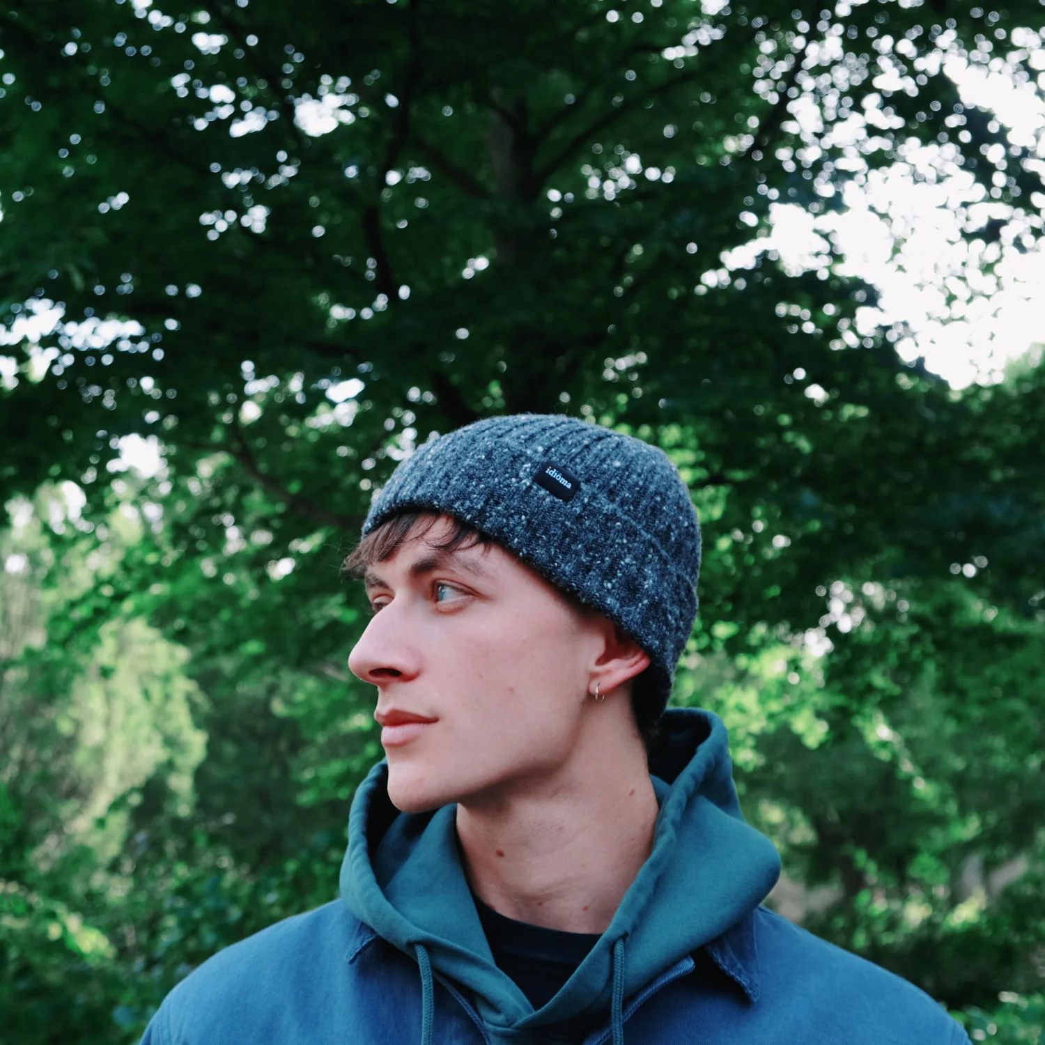 An Alba Wool Beanie - Black Pebble - Image 3