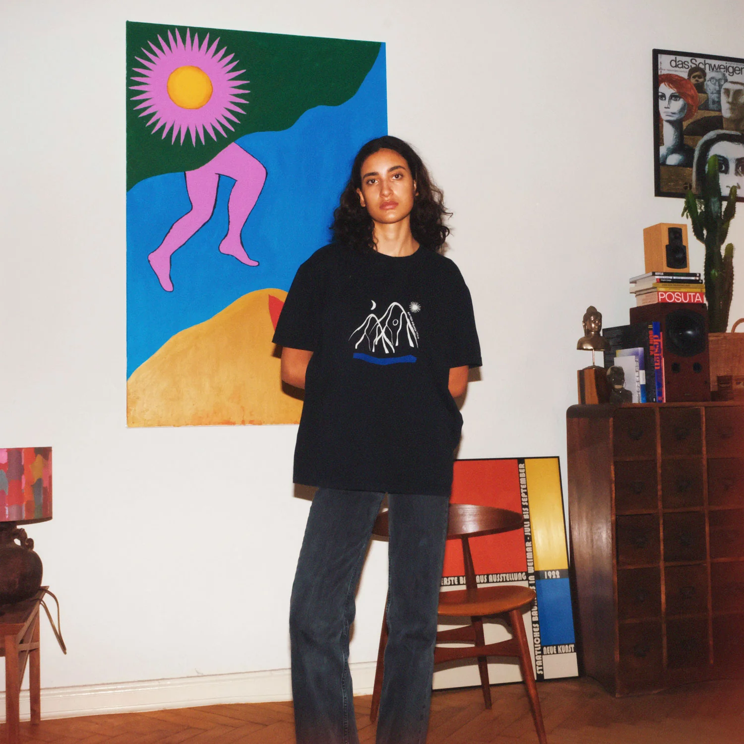 Maunga T-shirt (Washed Black) - Image 3